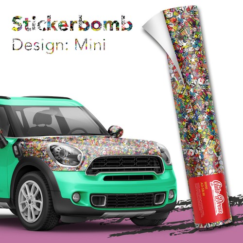 Stickerbomb auto folie - stickerbomb, auto-folie